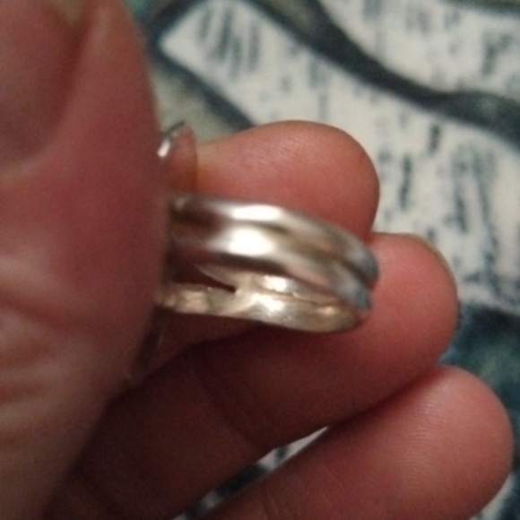 Vtg. Native American Navajo Sterling Silver Ring, Blue Tiger's Eye Cabochon Ring - Picture 9 of 10